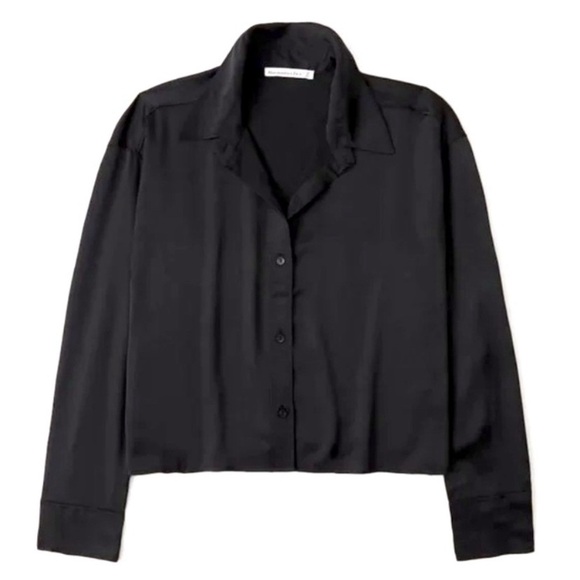 Abercrombie & Fitch | 90s Cropped Satin Shirt | Size S - Picture 1 of 7